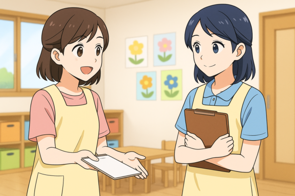 16:30 遅番の先生に引き継ぎ、書類作成・掃除