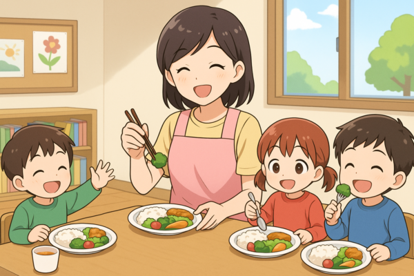 12:00 給食、歯磨き